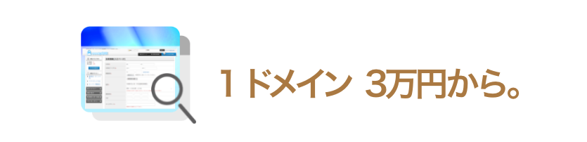 1ドメイン 3万円から。
